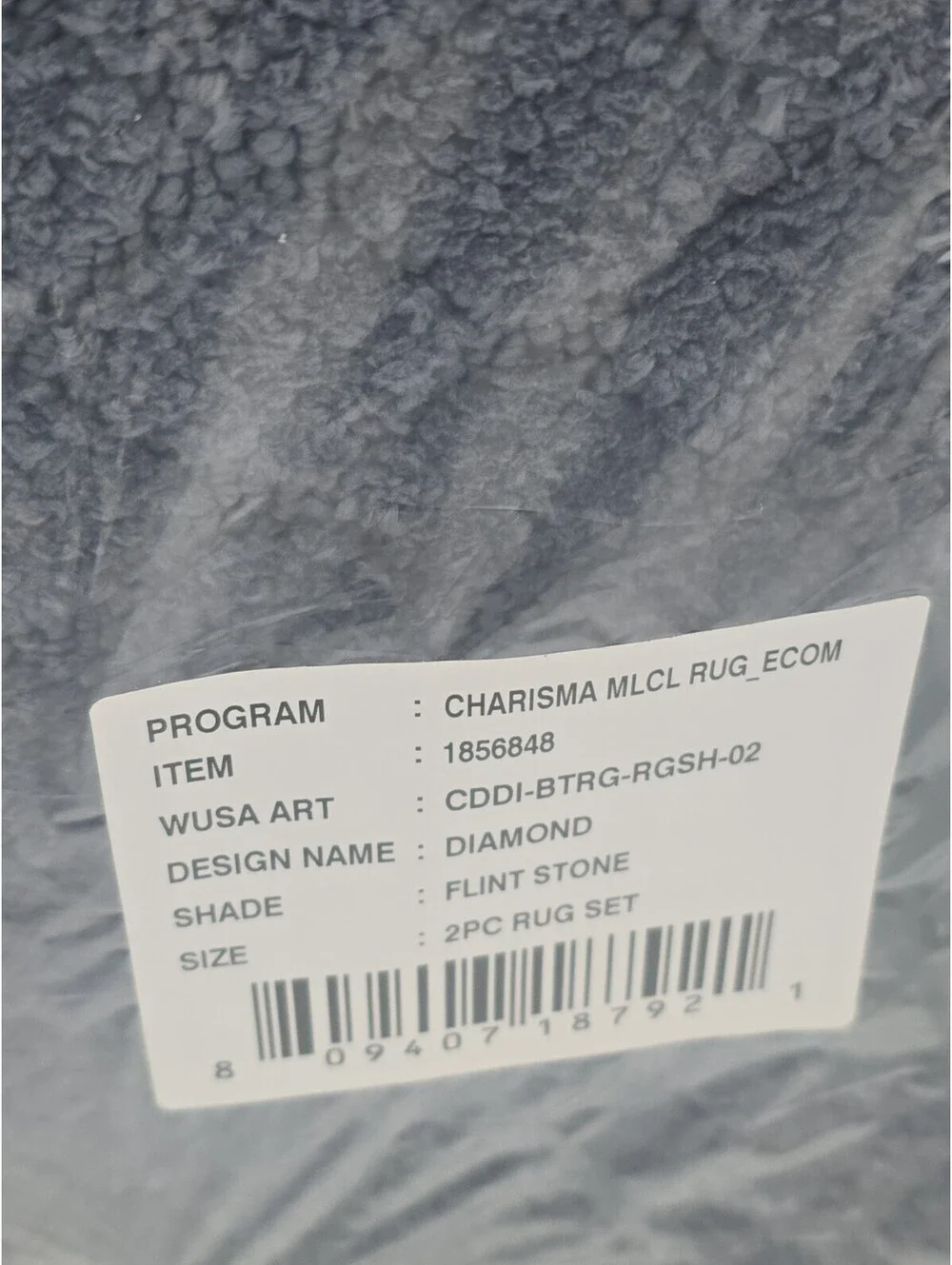 2 PACK - Charisma Drylon Trellis Bath Rugs Grey Flint Stone 24in x 36in